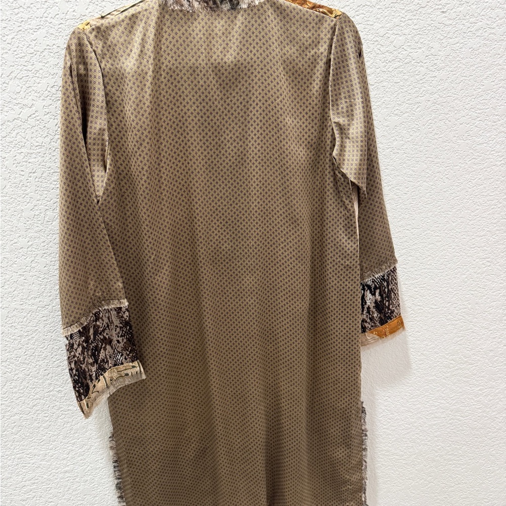 Multicolor Patterned Long Sleeve Tunic Shirt For … - image 3